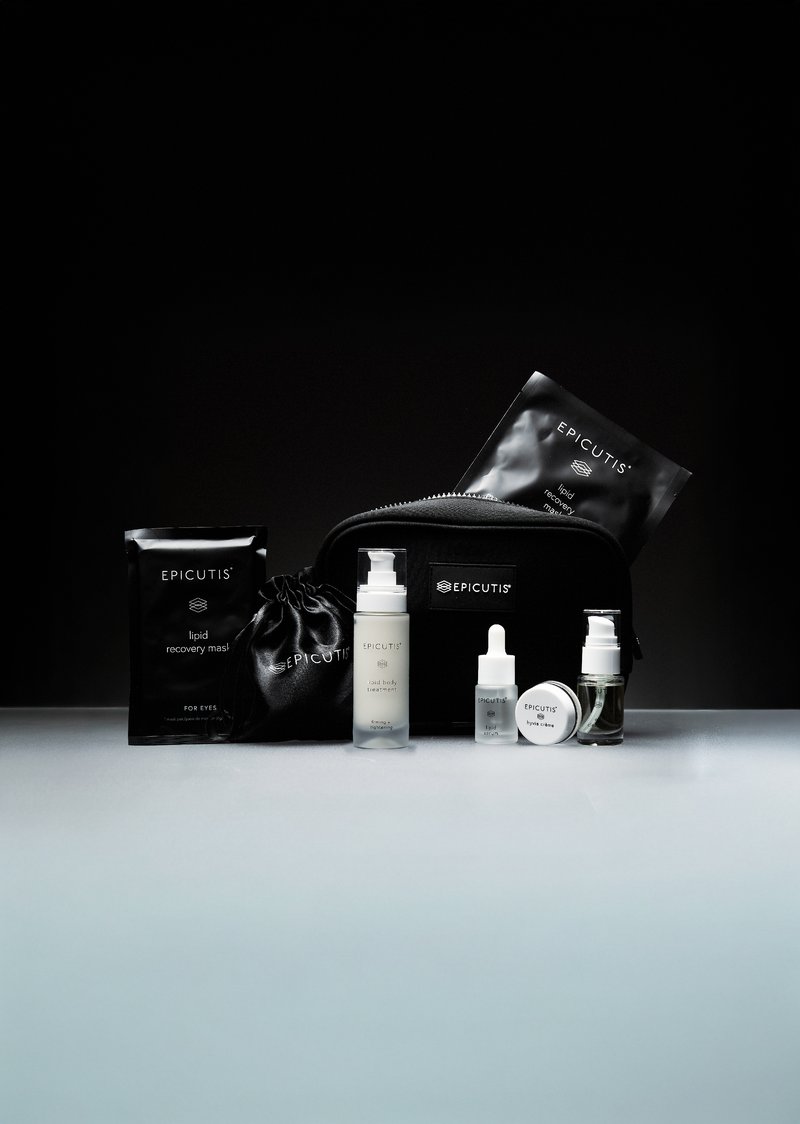 Epicutis Luxury On-The-Go Care Set with Oil Cleanser Lipid Serum Hyvia Creme Body Treatment and Recovery Mask